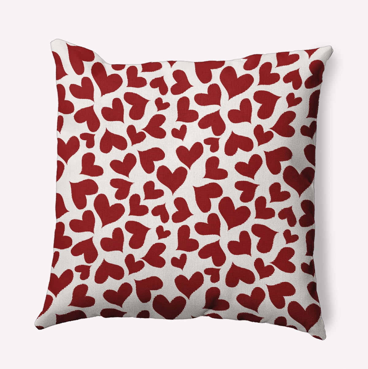 20"x20" Simply Daisy Valentines Patterned Hearts Poly Indoor/Outdoor Pillow, Red Qty 1