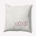 thumbnail image 1 of 20"x20" Simply Daisy Valentines XOXO with Hearts Poly Indoor/Outdoor Pillow, Magenta Qty 1, 1 of 5
