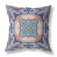 thumbnail image 1 of 20"x20" Sky Blue Indigo Muted Peach Zippered Broadcloth Geometric Throw Pillow, 1 of 5