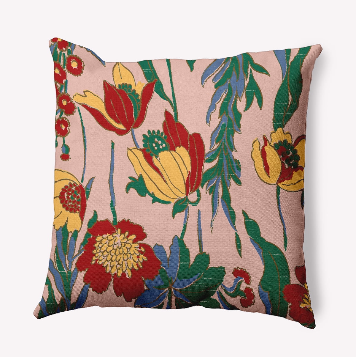 20"x20" Square Simply Daisy Bold Flower Garden Poly Indoor/Outdoor Pillow, Egg Yolk Qty 1