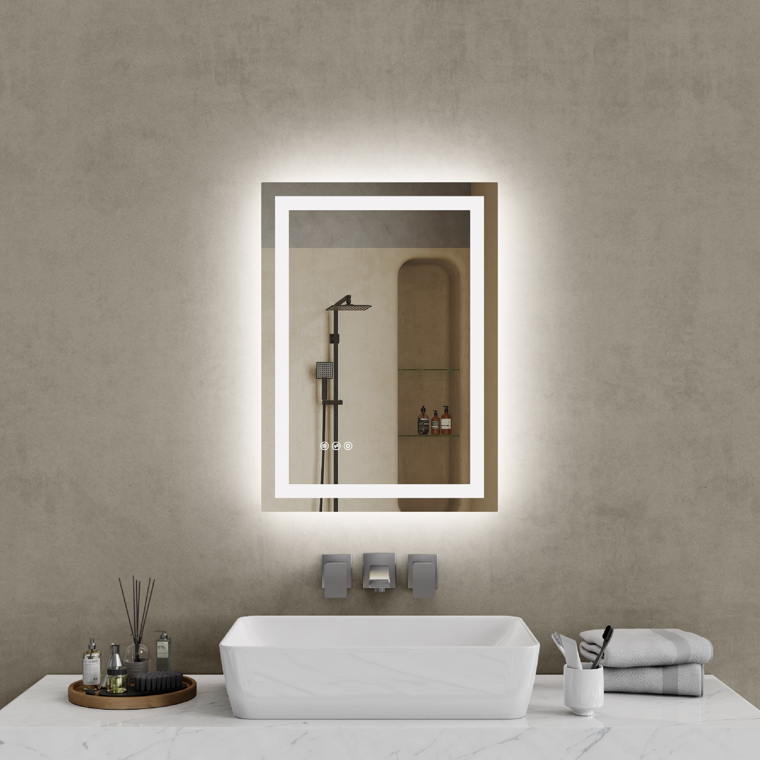 20"x28" LED Bathroom Mirror, Front-Lit and Back-Lit, 3 Color Tem Adjustable, Brightness Memory, Anti-fog LED Vanity Mirror[Unable to ship on weekends