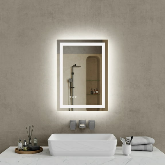 20"x28" LED Bathroom Mirror, Front-Lit and Back-Lit, 3 Color Tem Adjustable, Brightness Memory, Anti-fog LED Vanity Mirror[Unable to ship on weekends