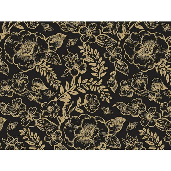 20"x30" Timeless Floral Black Tissue Paper - 12 Sheets (p1472)