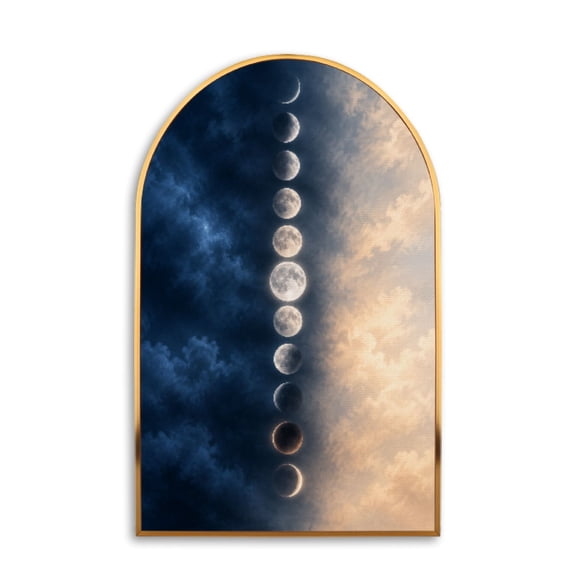 20"x32" Large Wall Art Crescent Moon Phases Dramatic Cloudy Skies Vertical Canvas Wall Art for Living Room Bedroom Modern Prints Aesthetic Framed Artwork Home Wall Decor