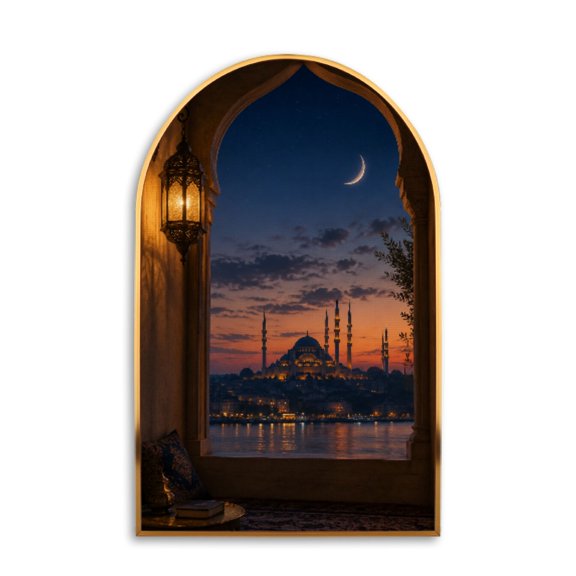 20"x32" Large Wall Art Crescent Moon Sunset View Vertical Canvas Wall Art for Living Room Bedroom Modern Prints Aesthetic Framed Artwork Home Wall Decor