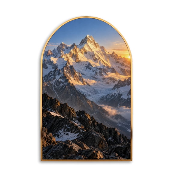 20"x32" Large Wall Art Majestic Snow Capped Mountains Sunset Dramatic Clouds Vertical Canvas Wall Art for Living Room Bedroom Modern Prints Aesthetic Framed Artwork Home Wall Decor