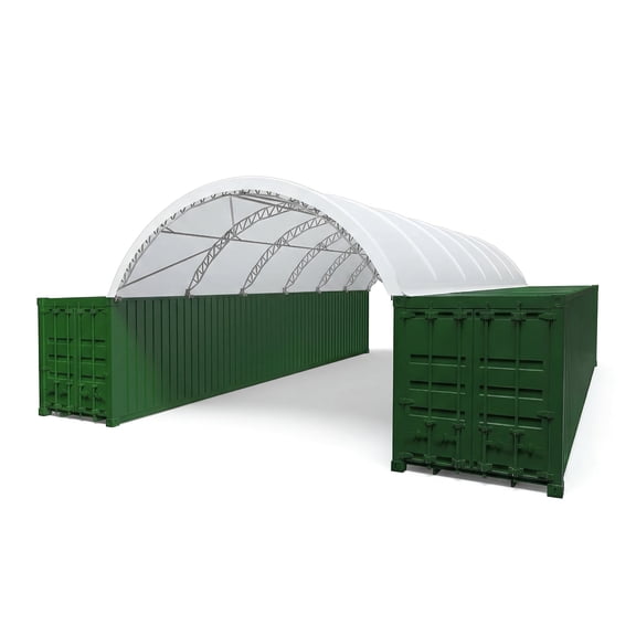 20'x40' Double Truss Shipping Container Canopy Shelter with Heavy Duty 22 oz PVC Cover