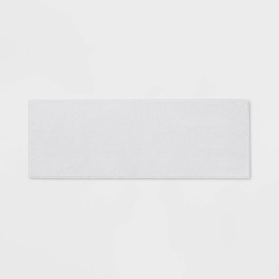 20"x58" Everyday Chenille Bath Runner White - Machine Washable, Tufted Recycled Polyester
