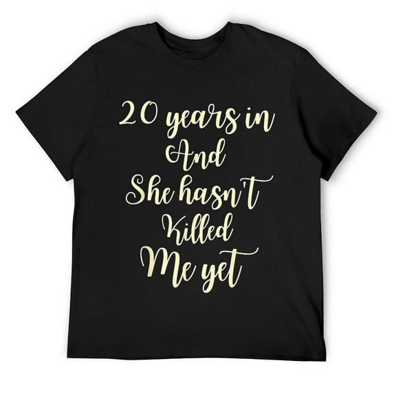 20 years of marriage for men gift 20th wedding anniversary T-Shirt Black