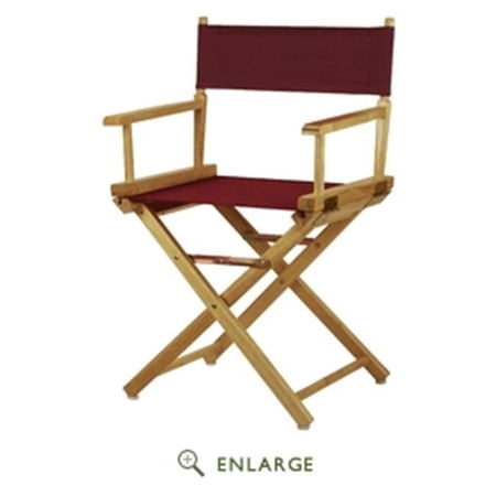 200-00-021-48 18 in. Directors Chair Natural Frame with Burgundy Canvas