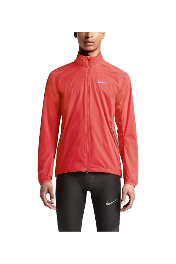 $200.00 Nike Men's Shield light full zip running Jacket Red 642360-671 2XL