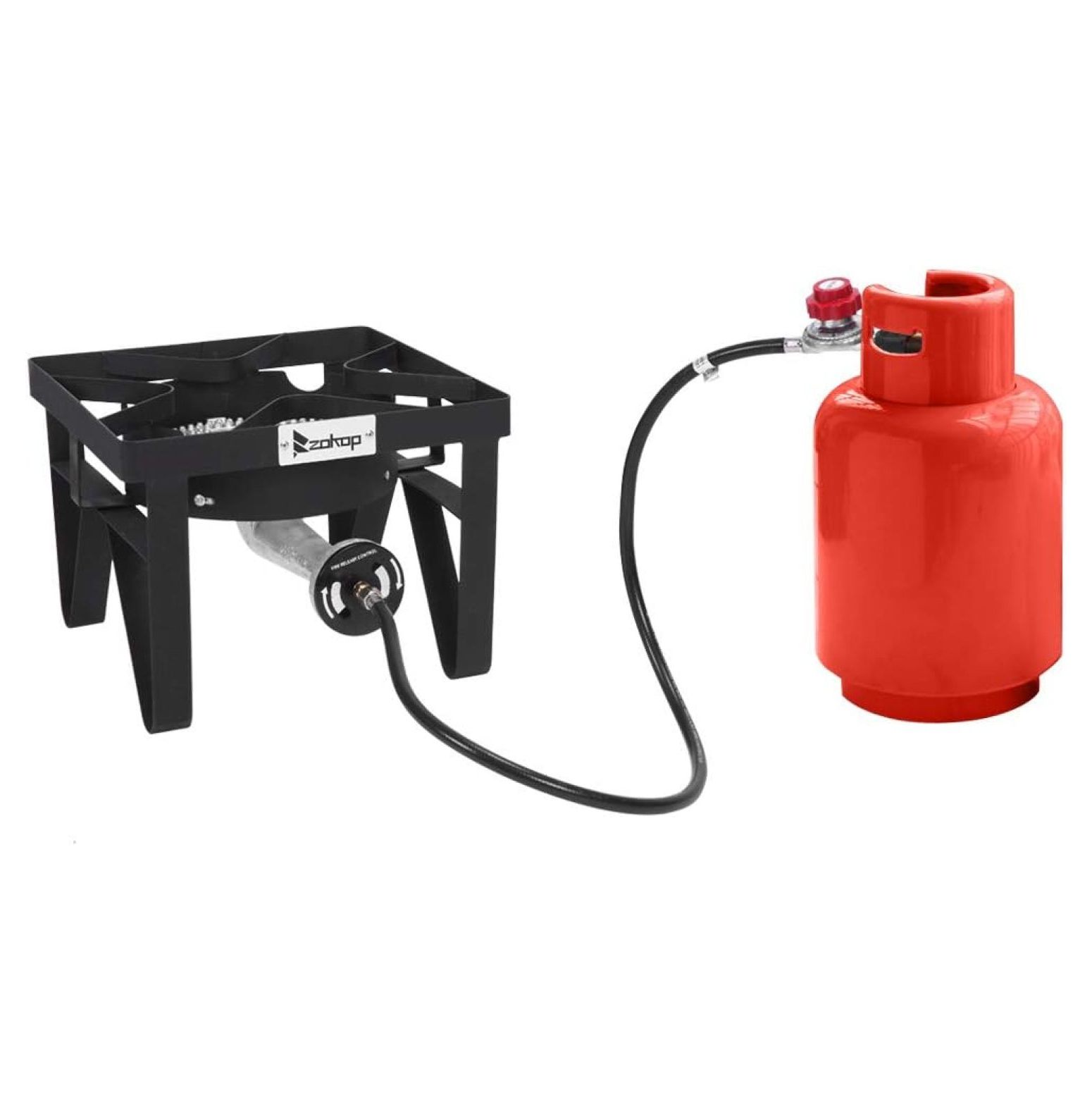 200, 000 BTU Square Heavy Duty Single Burner Outdoor Stove Propane Gas Cooker Portable Cast