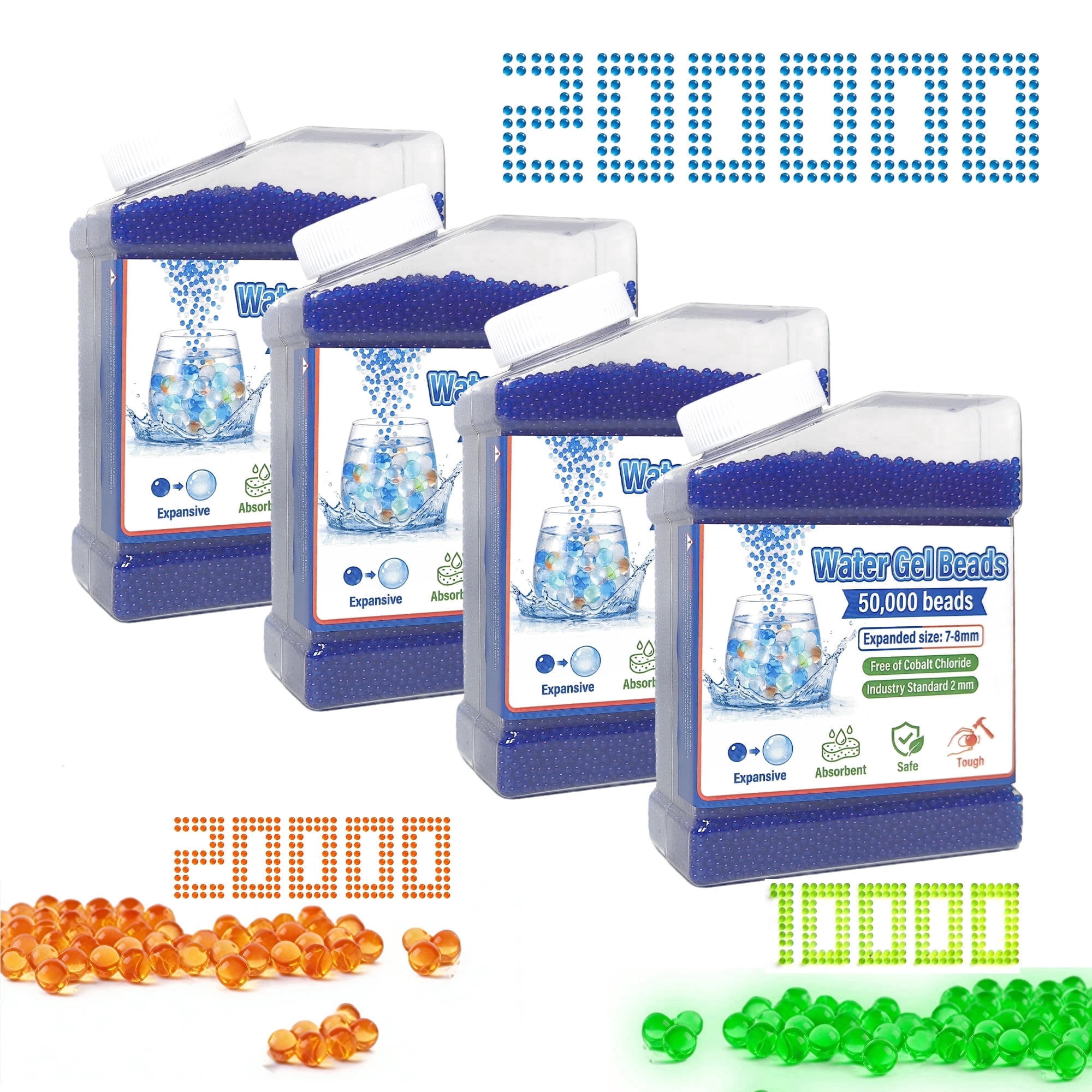 BYTEWAR Blue Water Gel Beads Polymer Water Absorbent Resin Floral Accent
