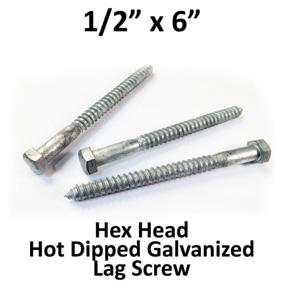 (200) 1/2" x 6" Lag Screws Galvanized