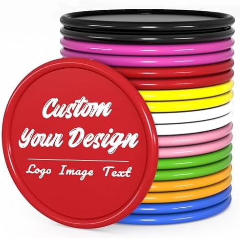 Custom Plastic Poker Chips - Personalized With Logo/Text, 1.57" Diameter, 9 Colors, For Parties, Bars, Casino Nights