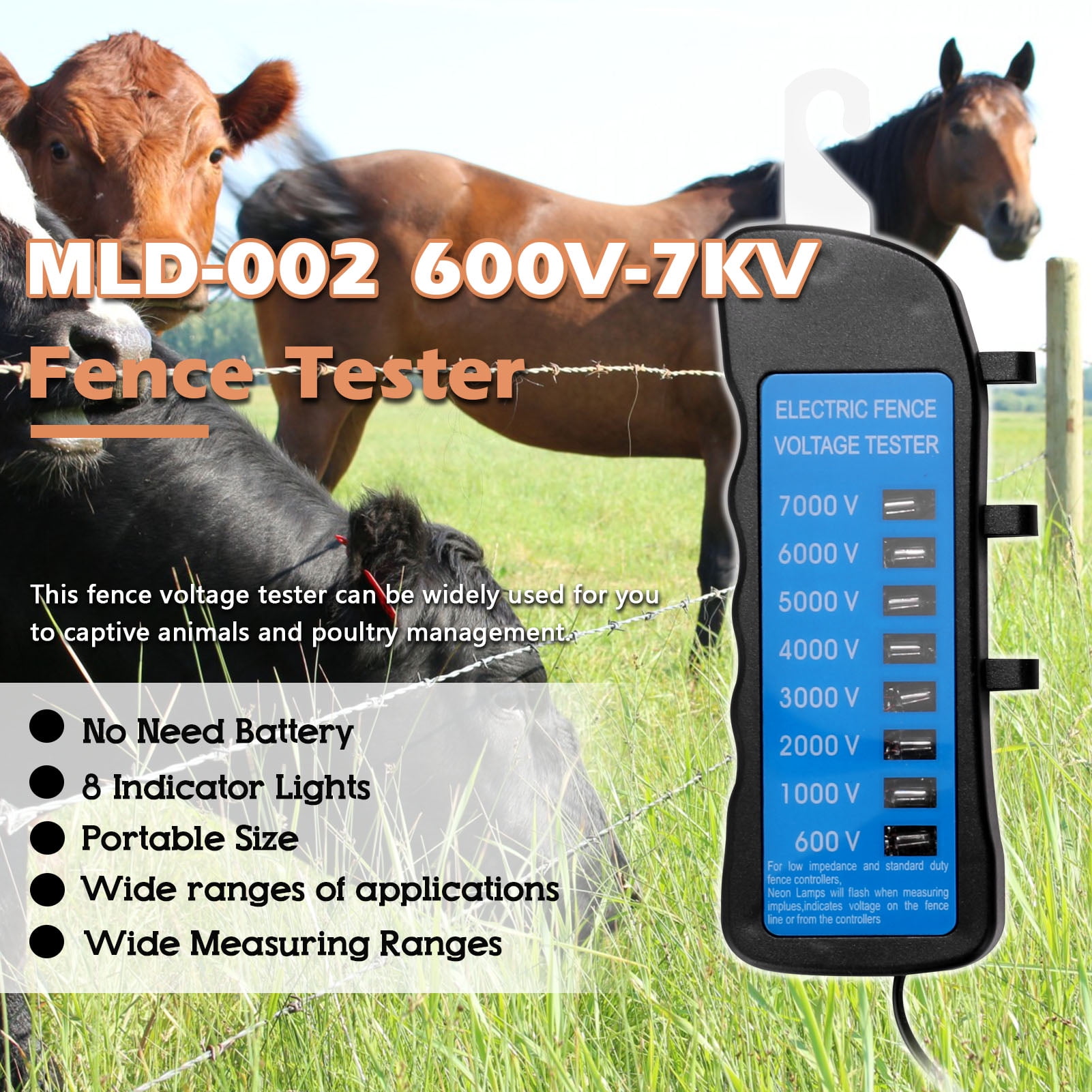 20015000V Ranch Fence Digital LCD Display Voltege Current Current