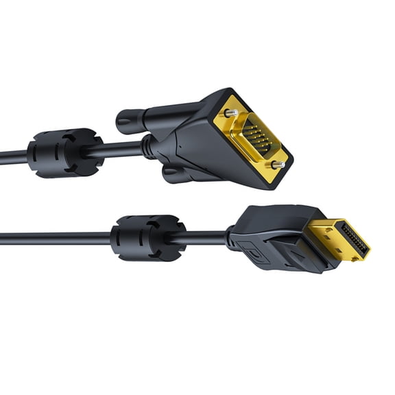 200/300/500cm DP to VGA Cable 1080P Video Converter Feature Double Rings Enjoy Stable Transmission