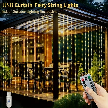 200/300/600 LED String Lights, 8 Modes, Remote Control, for Holiday Wedding Party Decor