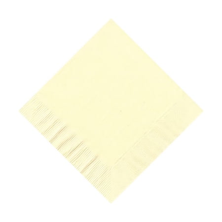 200 - (4 Pks of 50) 2 Ply Plain Solid Colors Beverage Cocktail Napkins Paper - Ivory
