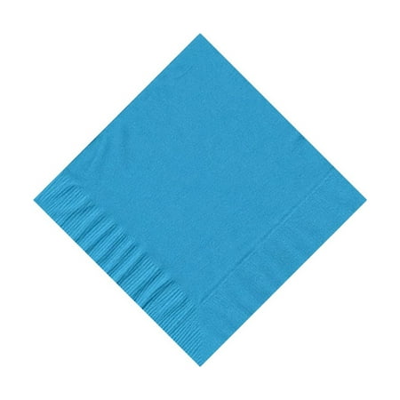 200 - (4 Pks of 50) 2 Ply Plain Solid Colors Beverage Cocktail Napkins Paper - Turquoise