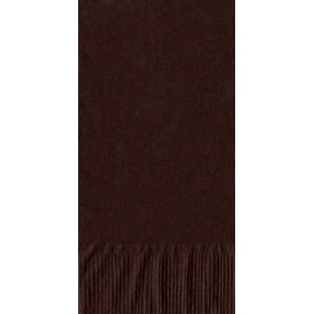 200 - (4 Pks of 50) 2 Ply Plain Solid Colors Dinner Hand Towel Napkins Paper - Brown