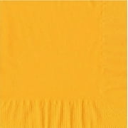 200 - (4 Pks of 50) 2 Ply Plain Solid Colors Luncheon Dinner Napkins Paper - Harvest/School Bus Yellow