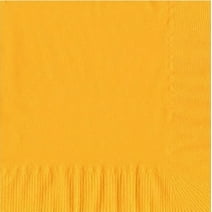 200 - (4 Pks of 50) 2 Ply Plain Solid Colors Luncheon Dinner Napkins Paper - Harvest/School Bus Yellow