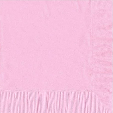 200 - (4 Pks of 50) 2 Ply Plain Solid Colors Luncheon Dinner Napkins Paper - Pink
