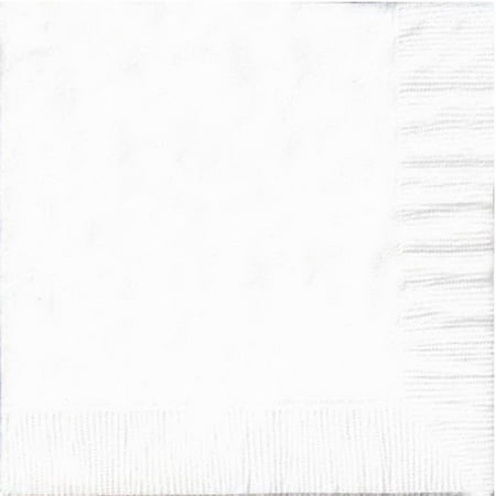 200 - (4 Pks of 50) 2 Ply Plain Solid Colors Luncheon Dinner Napkins Paper - White