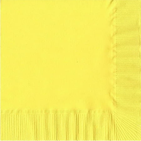 200 - (4 Pks of 50) 2 Ply Plain Solid Colors Luncheon Dinner Napkins Paper - Yellow