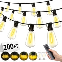 200-50FT Outdoor String Lights | Commercial Waterproof Patio Lighting with Remote | Dimmable LED for Backyard & Pergola | Multiple Lengths for Party & Deck Use