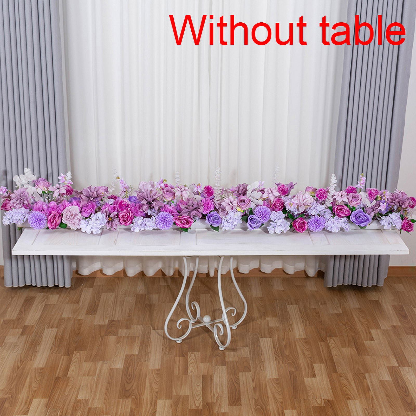 200/50cm Luxury White Rose Artificial Flower Row Wedding Table ...
