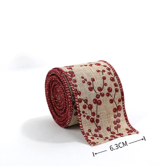 200*6.3Cm Christmas Imitation Linenribbon Bow Decoration For Present Wrapping