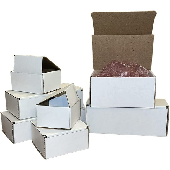 200 6x4x3 White Cardboard Paper Boxes Mailing Packing Shipping Box Corrugated Carton