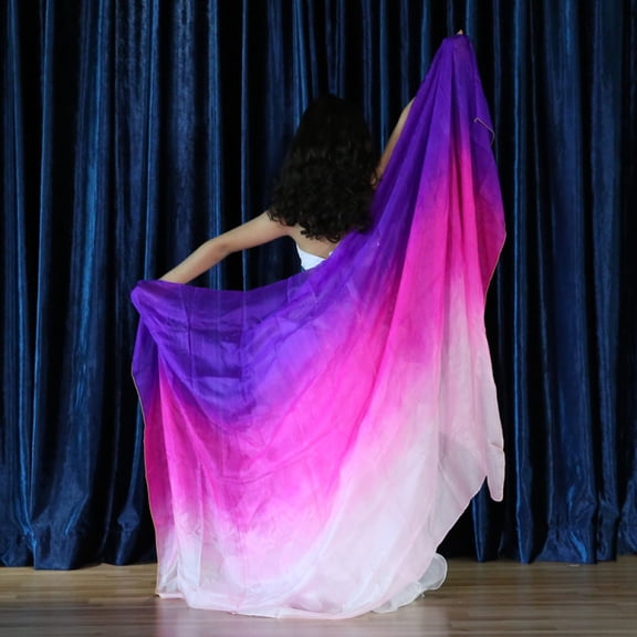 200*90cm(78.7*35.4in) Girls Hand-Made Belly Dance Silk Scarf Veils Gradual Colors Hand Scarf,78.7*35.4in