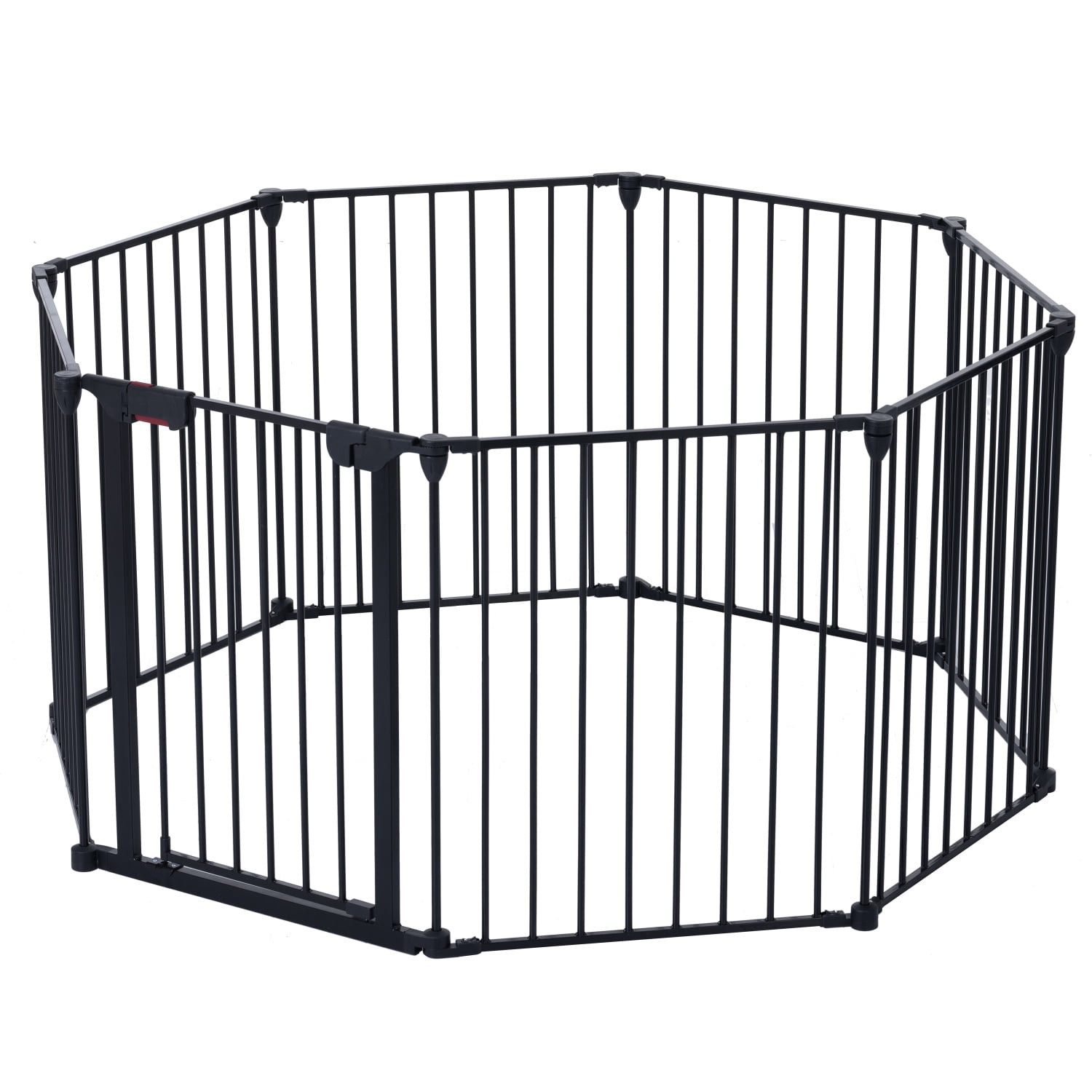 200" Adjustable Safety Gate 8 Panels Play Yard Metal Doorways Fireplace Fence Christmas Tree Fence Gate for House Stairs Gate