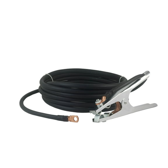 200 Amp Welding Ground Clamp Lead Assembly - Terminal Lug Connector - #2 AWG cable (15 FEET)
