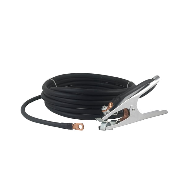 200 Amp Welding Ground Clamp Lead Assembly - Terminal Lug Connector - #2 AWG cable (75 FEET)