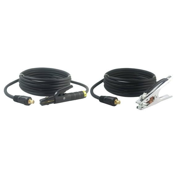 200 Amp Welding Leads Assembly Set - Dinse 35-70 Connector - #2 AWG cable (15 FEET EACH LEAD)