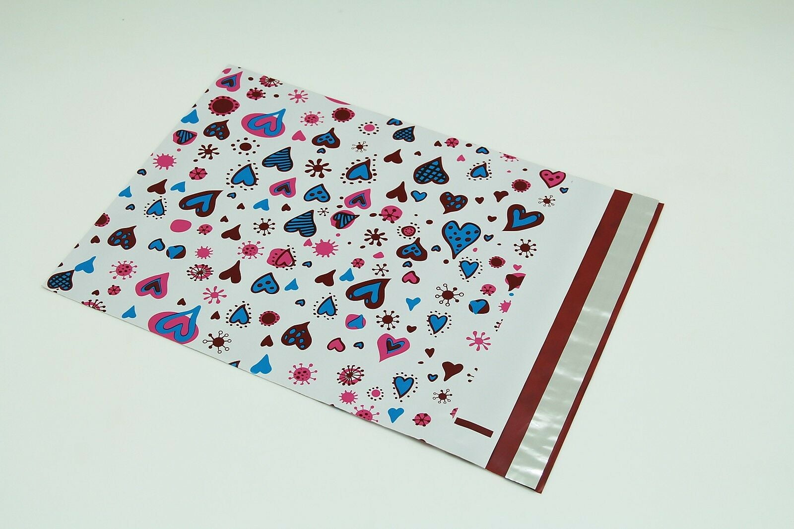 200 Bags 100 10x13 Blue Hearts,100 9x12 Pink Designer Poly Mailers Envelopes