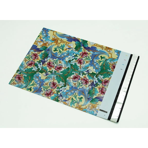 200 Bags 100 10x13 Paisley, 100 10x13 Pink Flowers Designer Poly Mailer Envelope
