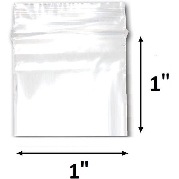 200 Bags of 1" x 1" 2 Mil Clear Plastic Reclosable Zip Poly Bags with Resealable Lock Seal Zipper by 888 Display USA
