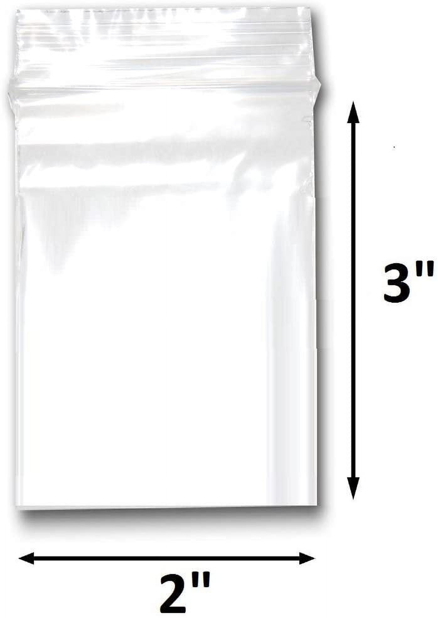 Zip Top Resealable Clear Plastic Bags 2 x 3