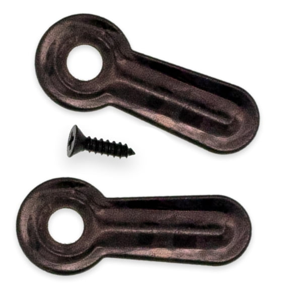 200 Black Plated Ridged Picture Frame Turn Button 1" with Black Screws