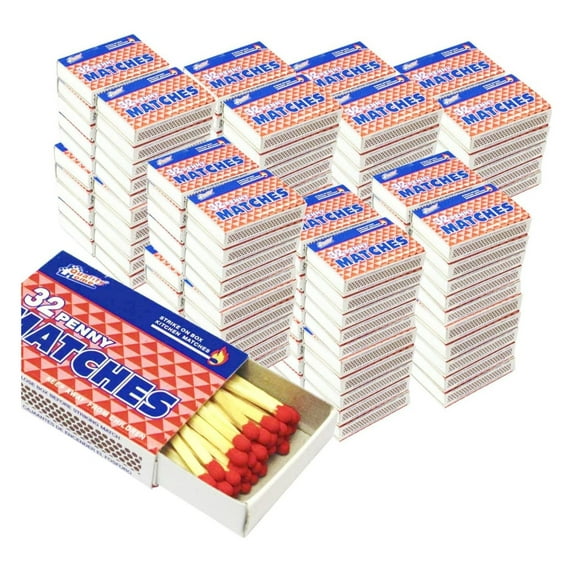 200 Boxes - Wooden Kitchen Matches, Strike On Box Type