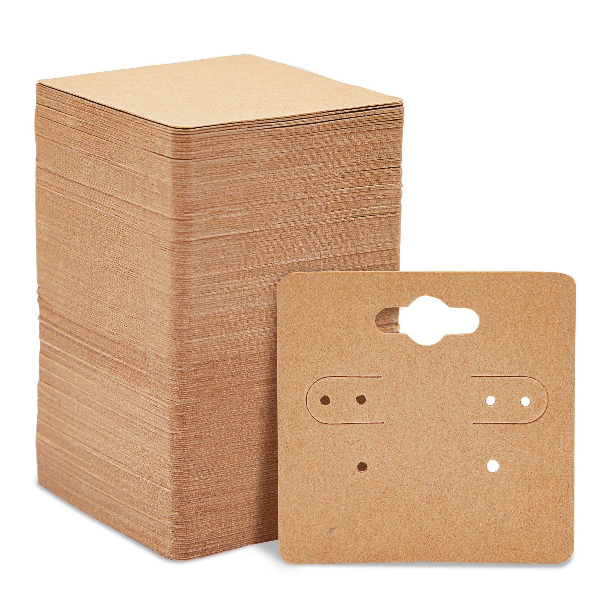 200 Bulk Pack Kraft Paper Earring Cards for Selling Jewelry, Necklaces