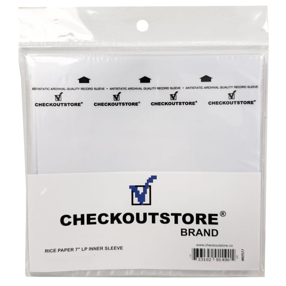 200 CheckOutStore 3 Ply Rice Paper Archival Quality Anti Static Record for 7" Vinyl 45 RPM (Inner Sleeves)