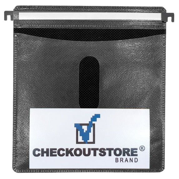 (200) CheckOutStore CD Double-sided Refill Plastic Hanging Sleeve (Black)