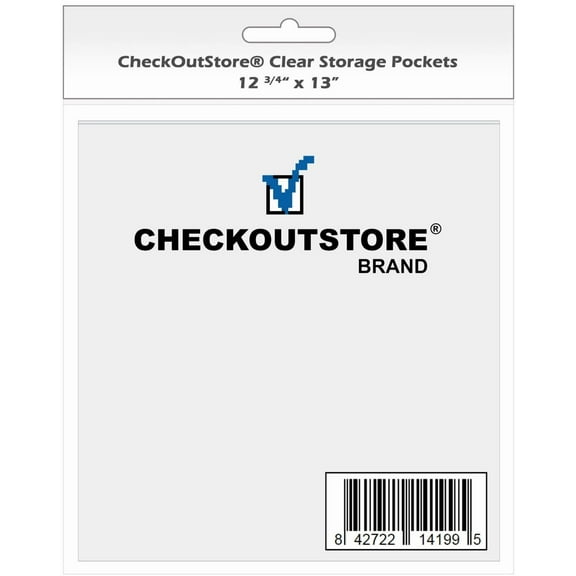 200 CheckOutStore Cardstock Clear Storage Pockets No Flap (12 3/4 x 13)
