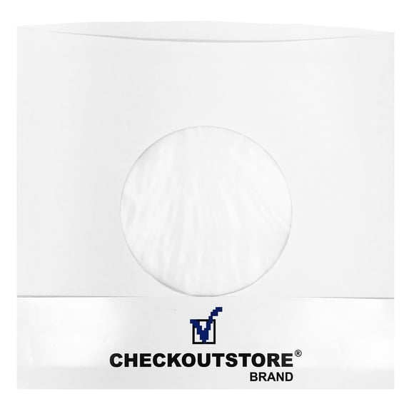 200 CheckOutStore Paper Record Sleeves Polylined With Hole for 7" Vinyl 45 RPM Records (Inner Sleeves)
